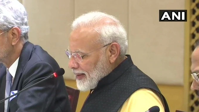IndiaToday's tweet photo. @narendramodi Differences won't become disputes, PM @narendramodi says at delegation talks.
#NaMosteXi
Live update: https://t.co/lW0IL2NrCS https://p https://t.co/hL61N7UTHF