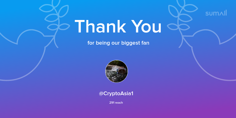 Our biggest fans this week: CryptoAsia1. Thank you! via sumall.com/thankyou?utm_s…