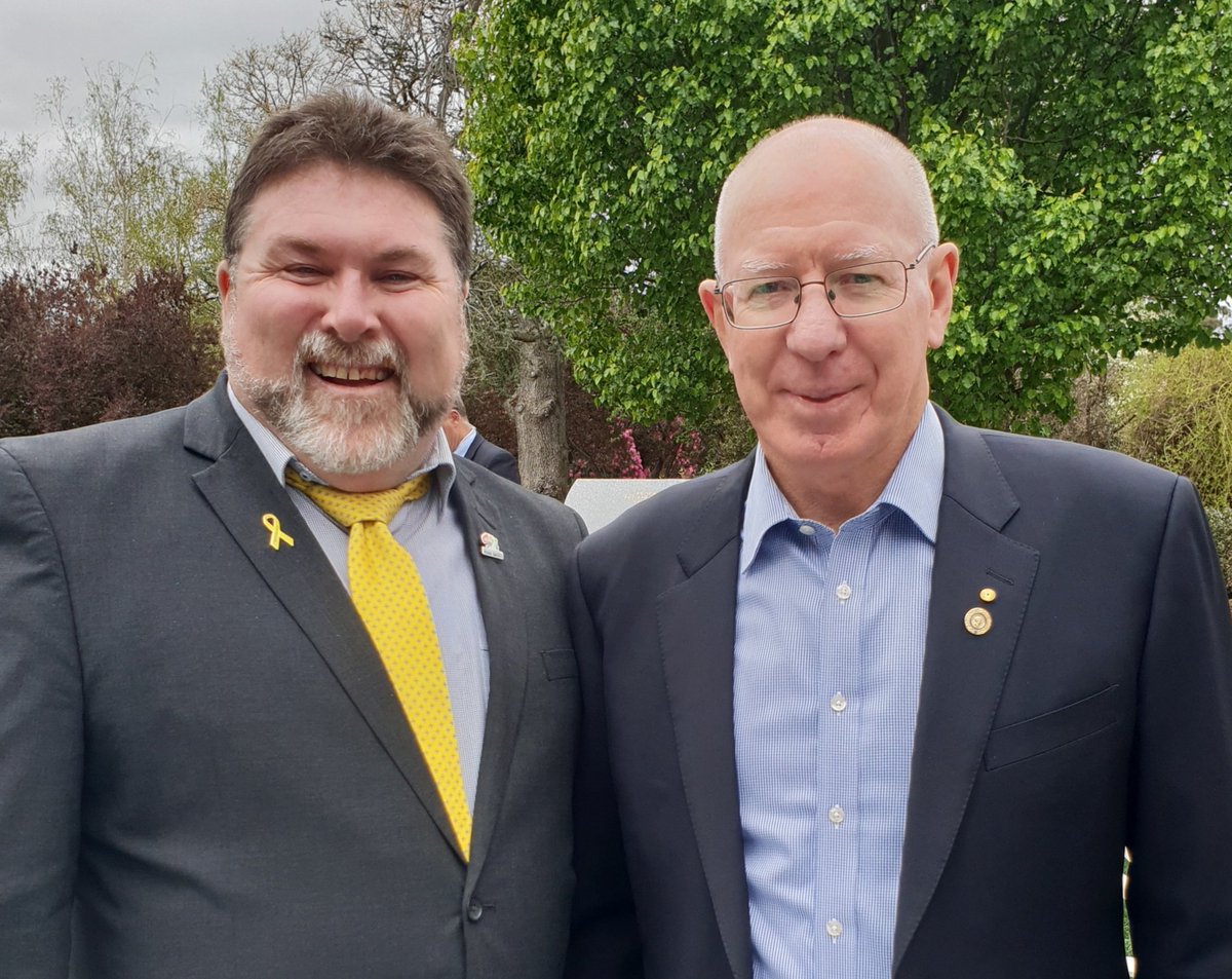 SarahGroup's tweet photo. A very special Open Day at Government House! A great privilege to not only meet #GovernorGeneral of Australia and @ACRS_RoadSafety Patron, His Excellency David Hurley but I am so humbled by the kind words of Her Excellency, Mrs Linda Hurley. #SarahsRule #YellowRibbon #RoadSafety https://t.co/92eCkdJm5x
