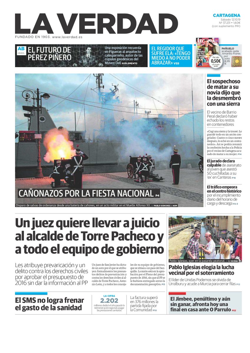 ¡Buenos días! Estas son nuestras portadas de hoy en las ediciones impresas de Murcia y Cartagena