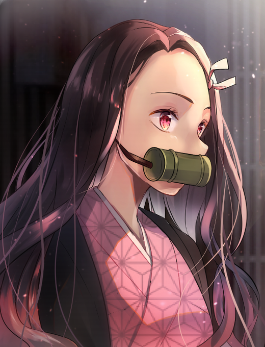 千邑のアーカイブさんがTwitterに投稿した竈門禰豆子(鬼滅の刃)のイラスト。