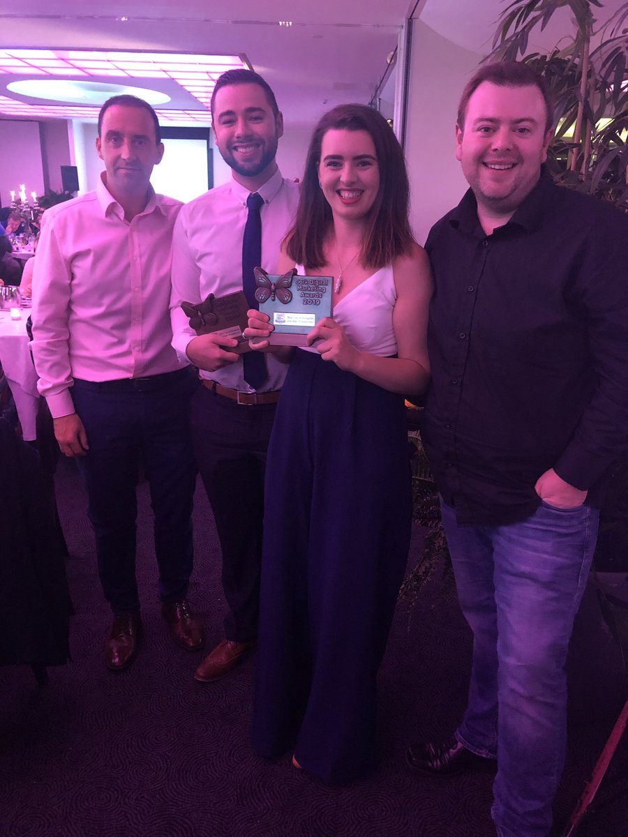 3B1agency's tweet photo. Absolutely delighted to see our client @sigmahomes walking away with best use of Facebook &amp; best use of Instagram as well as our own @JennyBryan_ winning best digital marketing student at the @CorkChamber digital marketing awards last night. Well done to all #DigitalCork19 https://t.co/mswZlZsx3z