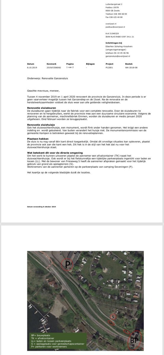 Renovatie Ganzensluis. Tussen 4 november 2019 en 1 april 2020 is er geen vaarverkeer mogelijk tussen het Ganzendiep en de IJssel.