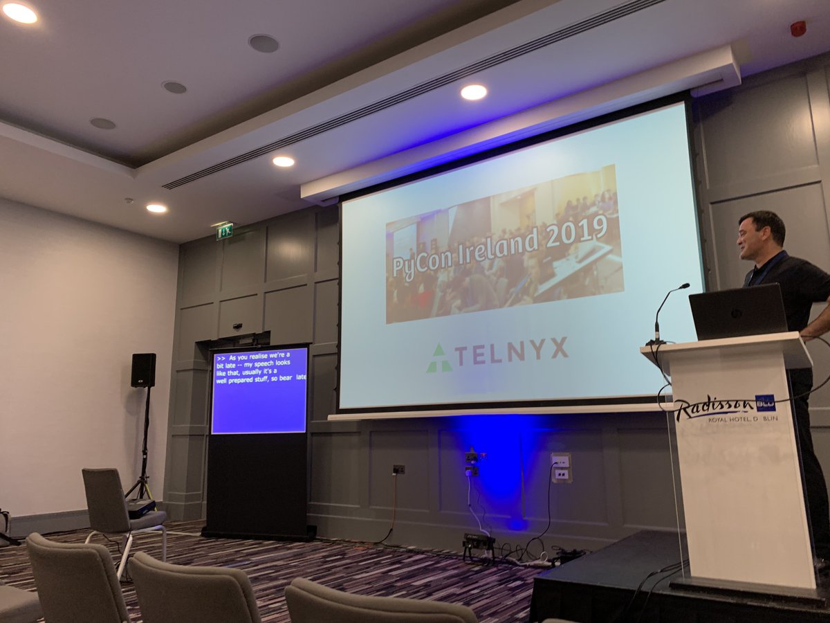 whykay's tweet photo. Itβs great to see live real-time captioning at #PyConIE today. Itβs sponsored by Renaissance Reinsurance. https://t.co/JkvwAAloUn