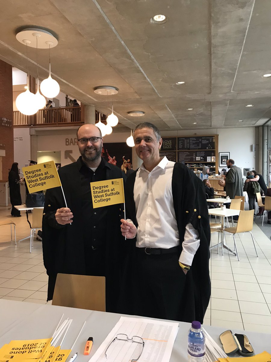 UniStudiesWSC's tweet photo. Our graduation staff team are out in full force with the atmosphere already building at gown collection! Not long now! #graduation #tobeproud @WestSuffolk @UniofSuffolk https://t.co/so6sOaLbzG
