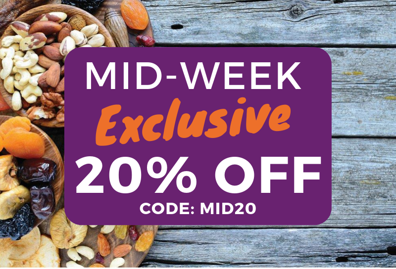 EXTENDED!

Shop our mid-week exclusive online and save 20% OFF* your order for a limited period. Use code MID20 at the basket before checking out.

grapetree.co.uk