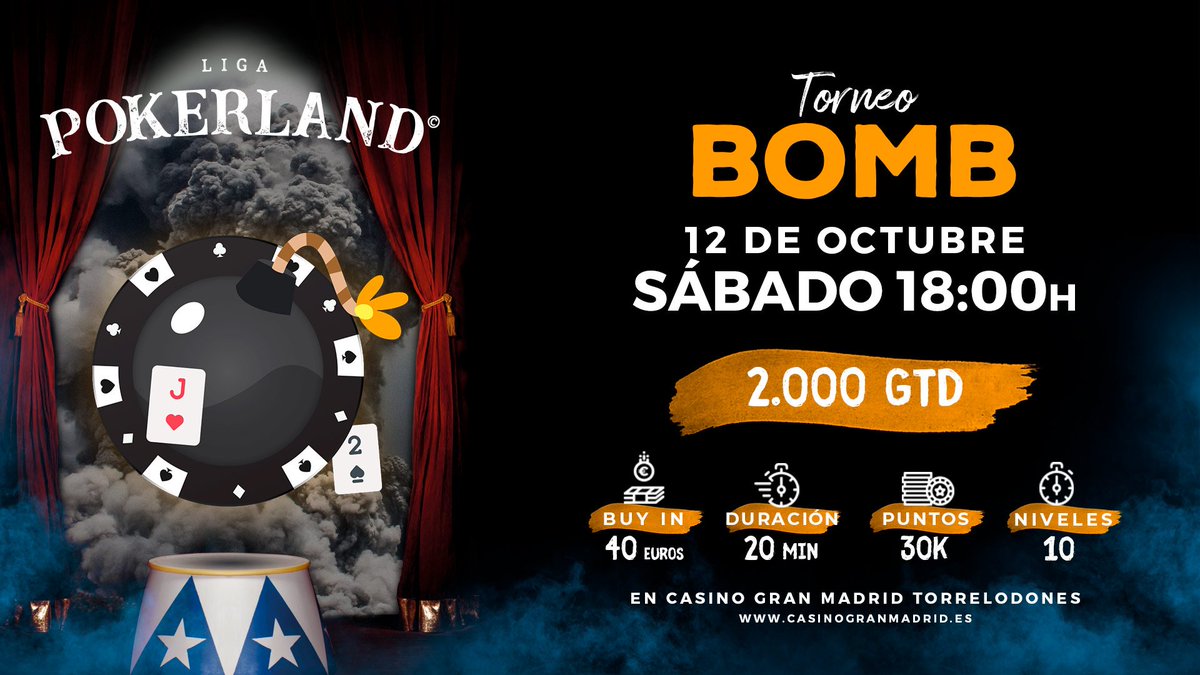 granmadridpoker's tweet photo. Este es un gran sábado para venir a Casino Gran Madrid Torrelodones:
🍝Pues disfrutar de #CubikGastroMarket y de #VRBlack además del mítico torneo #Bomb2000GTD 💣💣💣.
¿Aún buscas plan para esta tarde?
Toda la info en 👉https://t.co/J8aPLFlOP9
#CGMPoker #PokerMadrid https://t.co/GRDTDexiEl