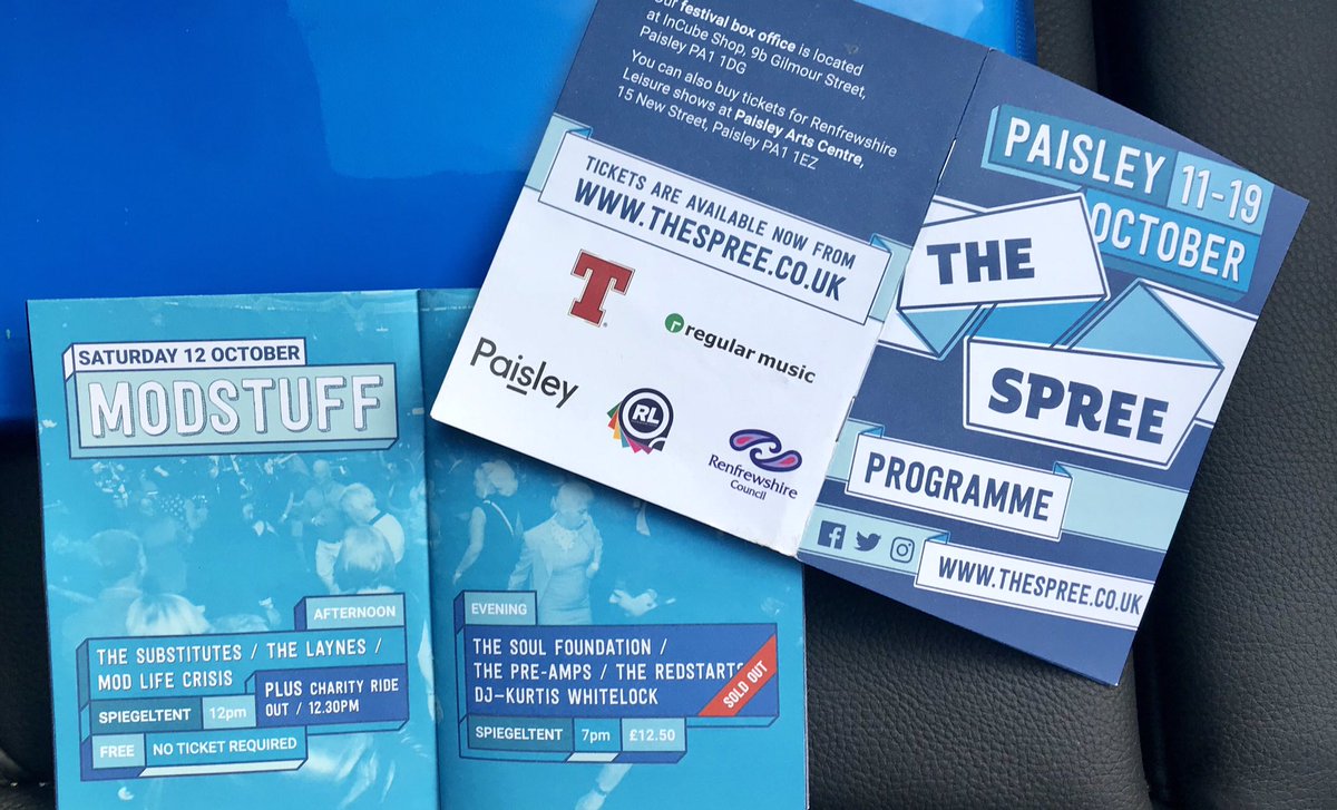 LNPPromotions's tweet image. Here we go #modStuff #paisley 2019 @SpreeFestival 
Have a brilliant day everyone 👍