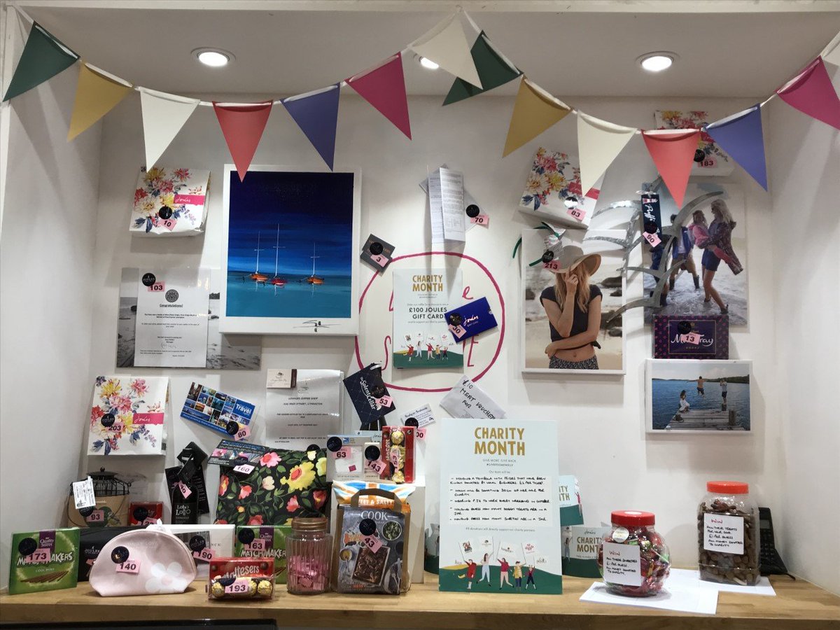 JoulesLymington's tweet photo. Here in Lymington, Charity Month is well underway! Join us in store to enter our charity tombola to win some amazing prices kindly donated by local Lymington Businesses! @Joulesclothing
@farmersforaweek #Nuzzlets @PrincesTrust @WoodlandTrust @hospiceuk https://t.co/492acQVShg