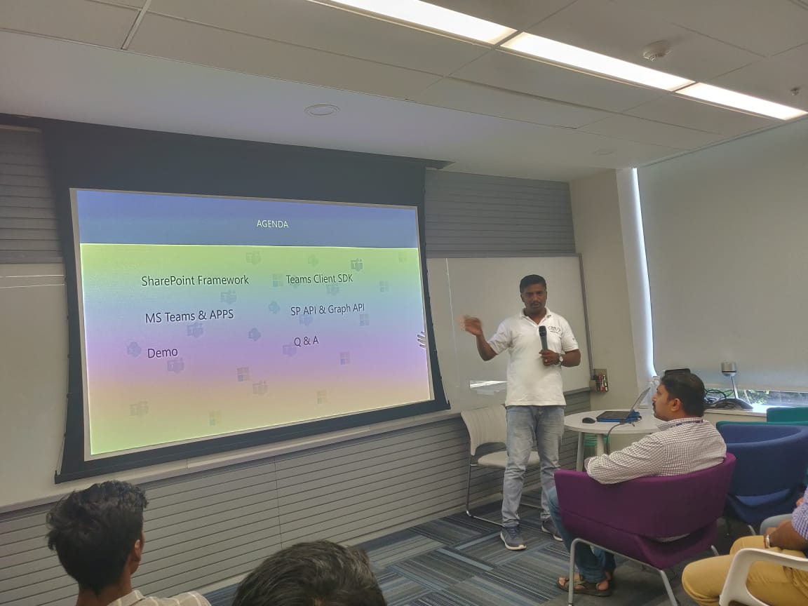 XMonkeys360's tweet image. Building solutions with SPFx for Teams and SPO by @ktskumar  @M365Bootcamp #MS365DevBootcamp #IndiaMVP #mvpbuzz #MS365DevBootcampChennai #officer365 #O365Bootcamp