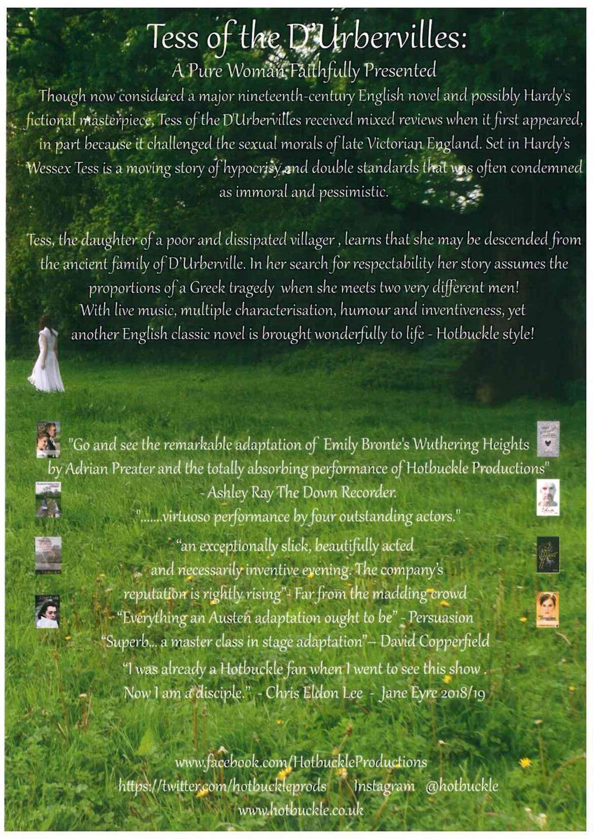 Thomas Hardy's 'Tess of the D'Urbervilles'
a new adaptation by Adrian Preater

Saturday 19th October 2019 8pm

techamergin.com/archives/9277
PLEASE SHARE