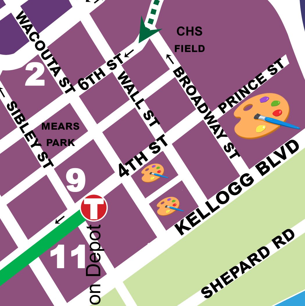 #ARTCRAWL WEATHER TIPS
Cold + rain or snow? Minimize time outside by heading for the handy large artist clusters in #Lowertown:
• Tilsner, Black Dog, Lowertown Underground &amp; NWAC (all @ 4th &amp; Broadway)
• 262 &amp; Lowertown Lofts (both near Wall &amp; 4th)
Info: lowertown.info