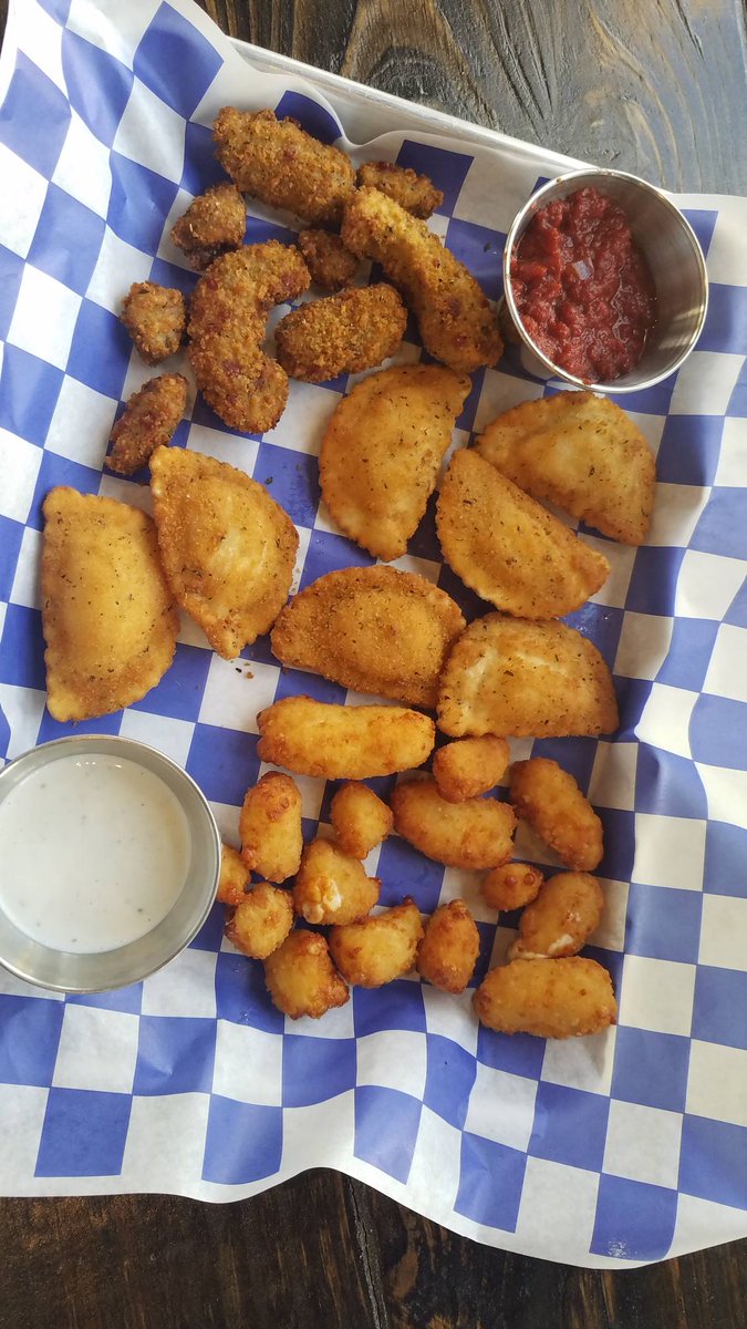 HopSoulBrewery's tweet photo. Hop Soul is introducing a few new menu items you're sure to love! Cheese Curds, Fried Ravioli and Fried Avocado! Served with dipping sauces like marinara or ranch! All of these are only $5, OR you can sample all 3 with our Sampler Platter for $12! Boneless Wings coming soon! https://t.co/fcBvj7WDc7