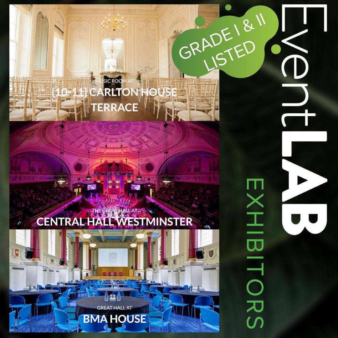 EventLAB_online's tweet photo. Come check out a couple of our beautiful and historic listings at #EventLAB 2019 next week! You won't be disappointed!
Venues: @10_11CHT @CentralHall @BMAHousevenue
Register at https://t.co/40OcBPvJC6
#EventLAB2019 #HireSpace #1011CHT #CentralHall #BMAHousevenue https://t.co/yjqlTUnlPT