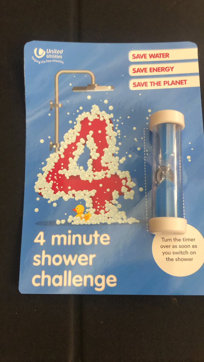 Picked up my <a href="/uugroupplc/">United Utilities PLC</a> 4 minute shower challenge timer <a href="/YouthforiaNW/">Youthforia</a> #yofo19