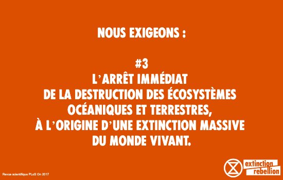 3️⃣ ARRÊT IMMEDIAT DE LA DESTRUCTION DES ECOSYSTEMES 

🐝 L’extermination en cours de la vie sur Terre est d’une ampleur comparable aux grandes extinctions géologiques. Nous sommes rentrés dans le 6ème extinction de masse des espèces.