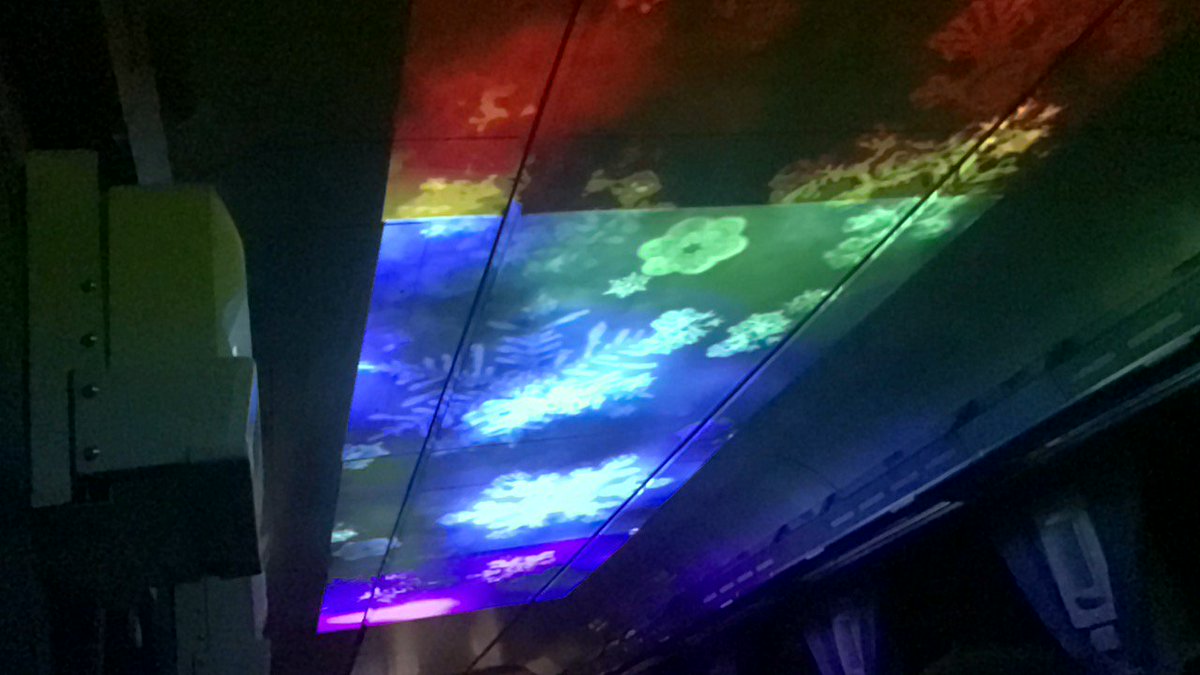 マガトロ卓也 シアタートレイン ゆめぞら号 の映像 自然 写真ではなぜか色がおかしくなっていますが 実際は正しく表示されています 北越急行 ほくほく線 ゆめぞら号 シアタートレイン ホックン