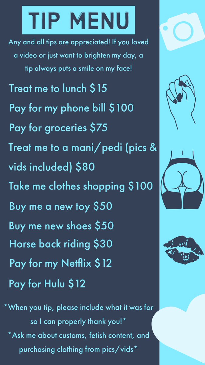 Menu onlyfans ideas tip Tip menu