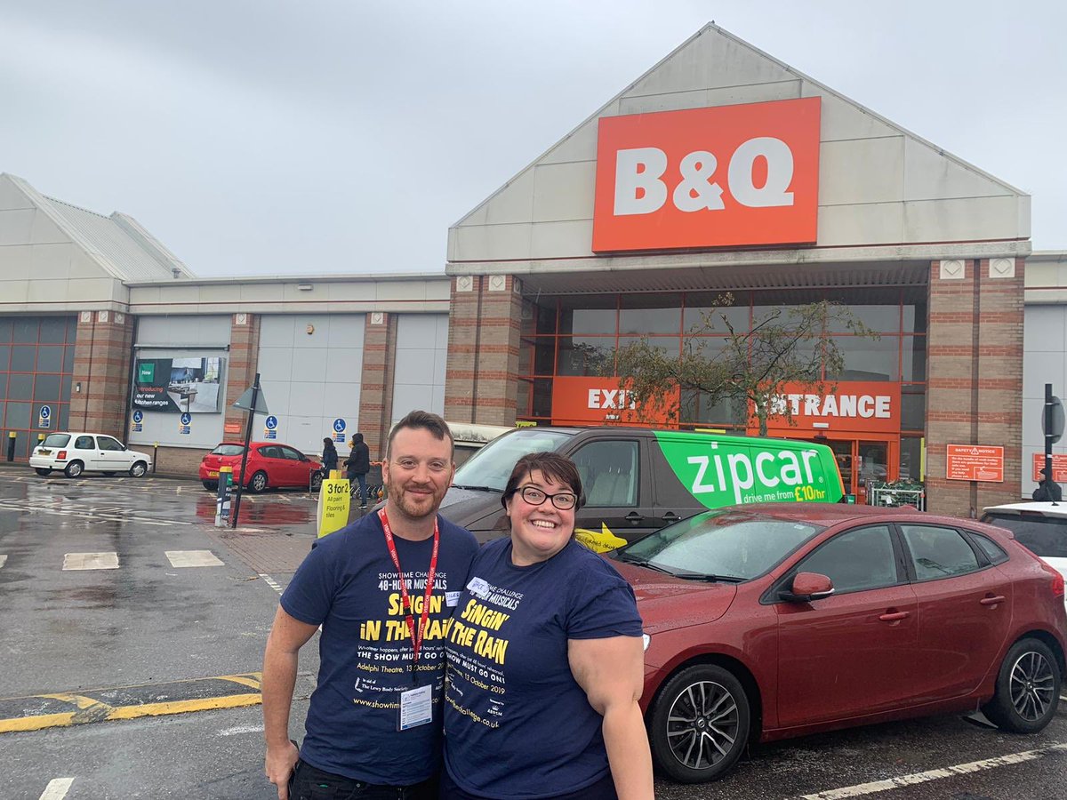 Showtime48Hour's tweet photo. Emergency set and props supplies run! The show must go on! #BandQinInTheRain

#48hrsingin’ is tomorrow night in aid of @lbsorg dementia #charity. Make a donation here: https://t.co/2yKByN9dz9

 @BandQ @bandq_help https://t.co/ynZTNKAJLR