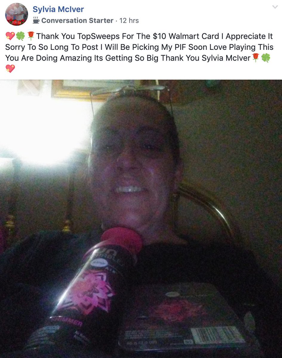 topsweepsprize's tweet photo. Hope you enjoy, Sylvia!! Thank you for being such a great part of our community! ๐ ๐
Win your own $10 Walmart gift card HERE: https://t.co/AlmTg92PSw
#TSWinners #WinnerSelfie #TopSweepsWinners #TSGiveaway #GiftcardGiveaway https://t.co/3SBMYaFqct