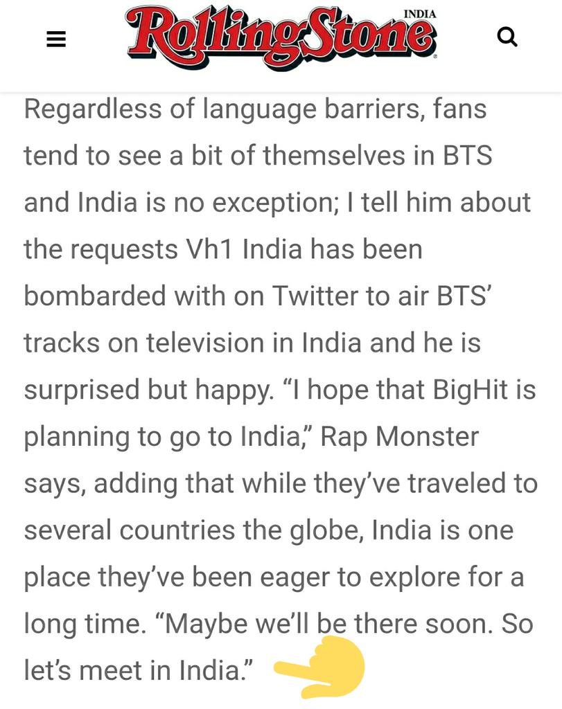 Namjoon's rolling stone India interview