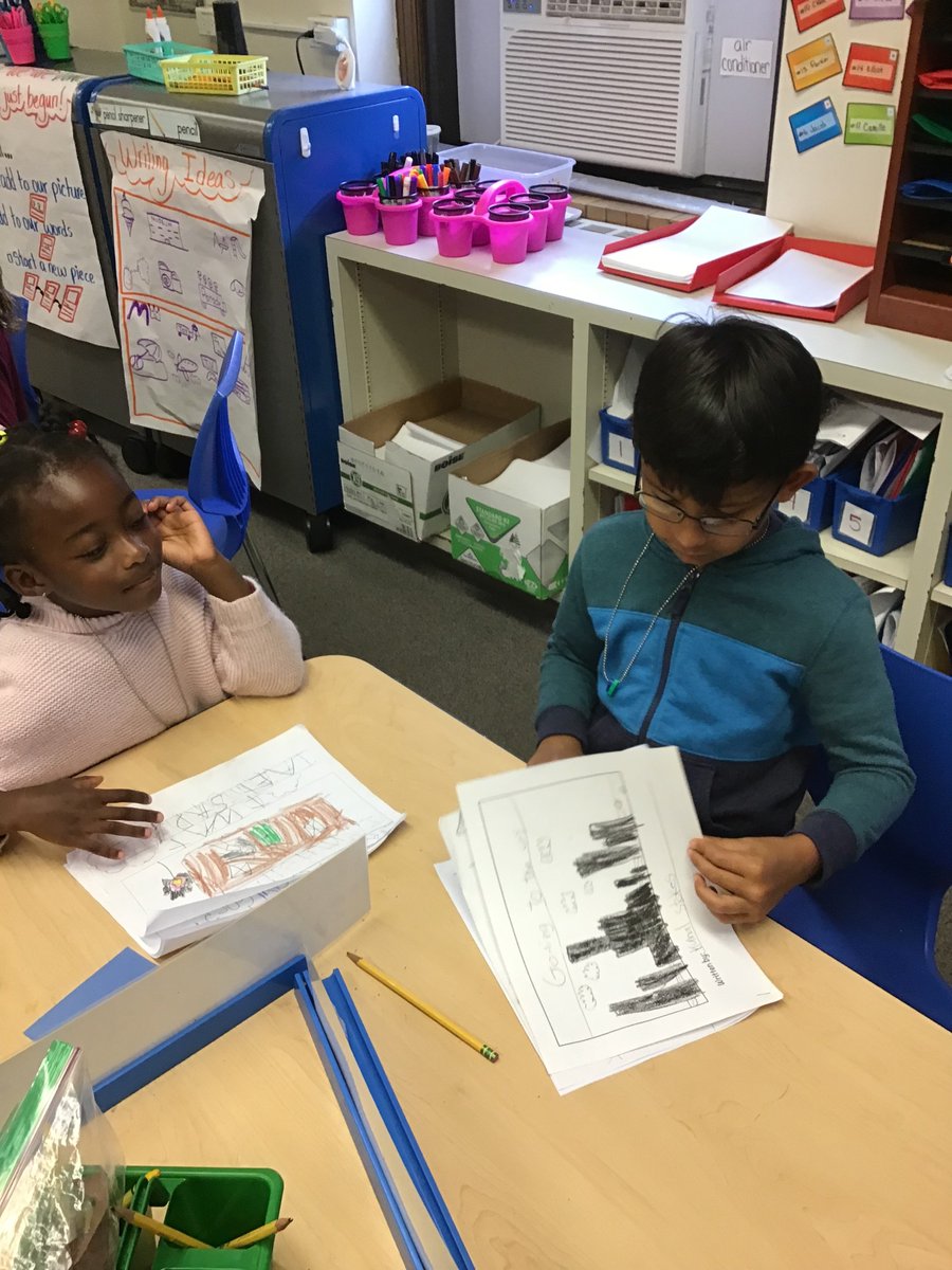 MoodyGrKG's tweet photo. We had our first Writing Celebration of the year with Mrs. Kontos's first grade class! #irving97 #D97 #oakpark97 #writingunitsofstudy #writingcelebration https://t.co/W4K06tdwJG