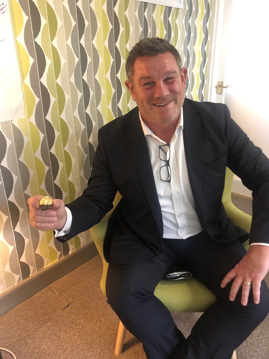 Matt Long from Calthorpe Estates finally gets his Ferrero  Rocher on long overdue visit to Consulting Rooms Birmingham 😃good to see you Matt!