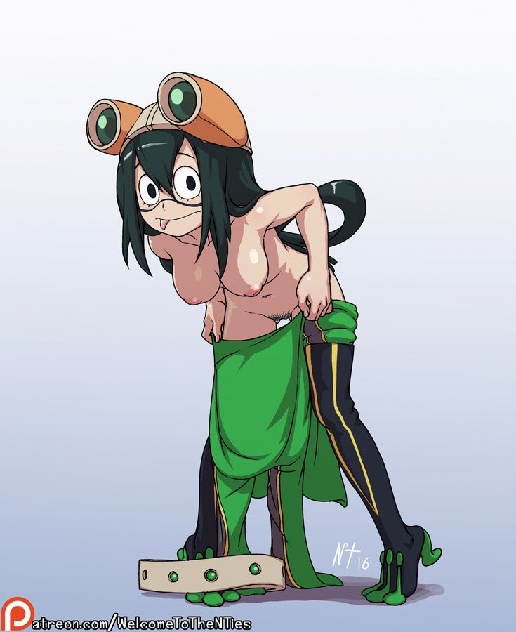 1AFroggo's tweet photo. “What are you looking at I’m just changing” #lewd #lewdmha #tsuyuasui https://t.co/Ufoo1sDyPn