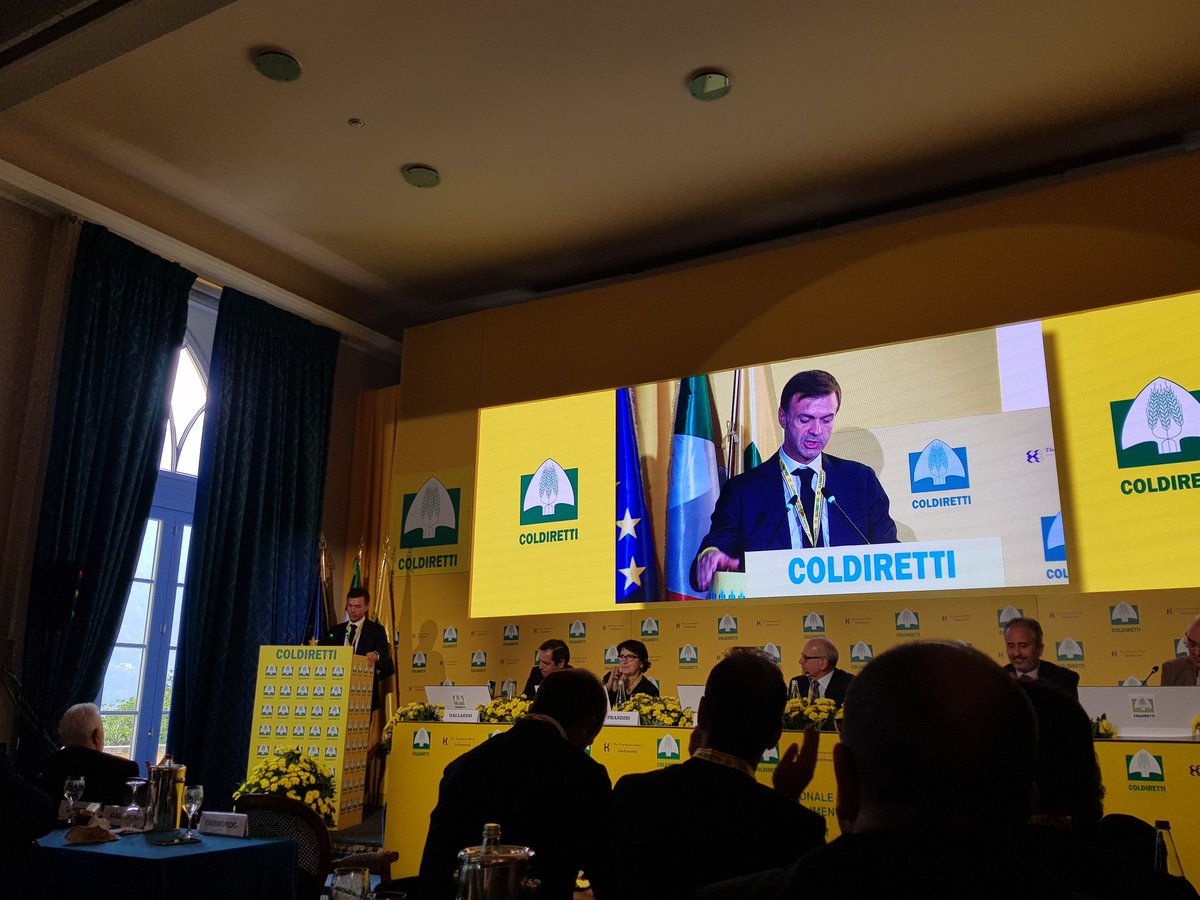 arigiulio's tweet photo. @PrandiniEttore president of @coldiretti, member of @worldfarmersorg is closing #forumcoldiretti2019:  sustainability, environment, Africa, value chains and much more makes farming a unique actor for the whole society. https://t.co/Dk7bprZIPH