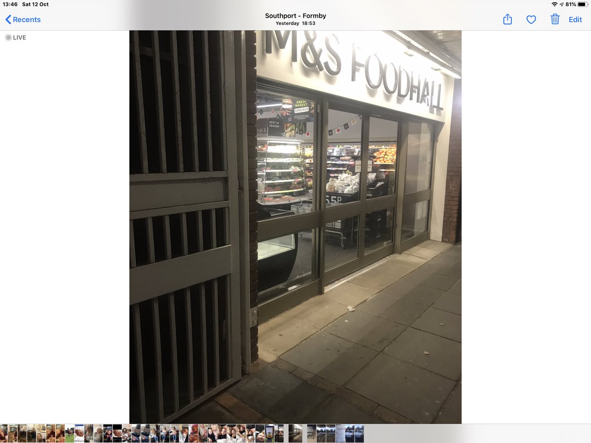 petecdodd's tweet photo. @MarksnSpence hi. I was at your formby store yesterday at 6.45 pm. The auto doors were locked and the trolleys were locked. Is this normal practice. I went to sainburys 100 meters away. Rather disappointed with m&amp;s https://t.co/vd6A38EuHF
