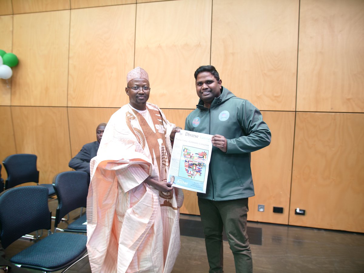 Our editor, Mohan, with the Nigerian High Commssioner at the launch of the Nigeria Community in Tasmania Inc #DiverseTassie #NigerianCommunity #BringingCommunitiesTogether #MulticulturalTasmania