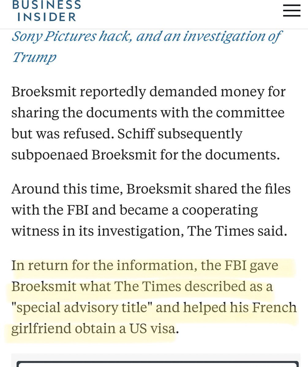 15. Knowing all this we also learn Val came in demanding money, and allegedly snorting heroin in the office but what did the  @FBI do? They gave him a “special advisory title” and helped his French girlfriend get a Visa.  @TheJusticeDept