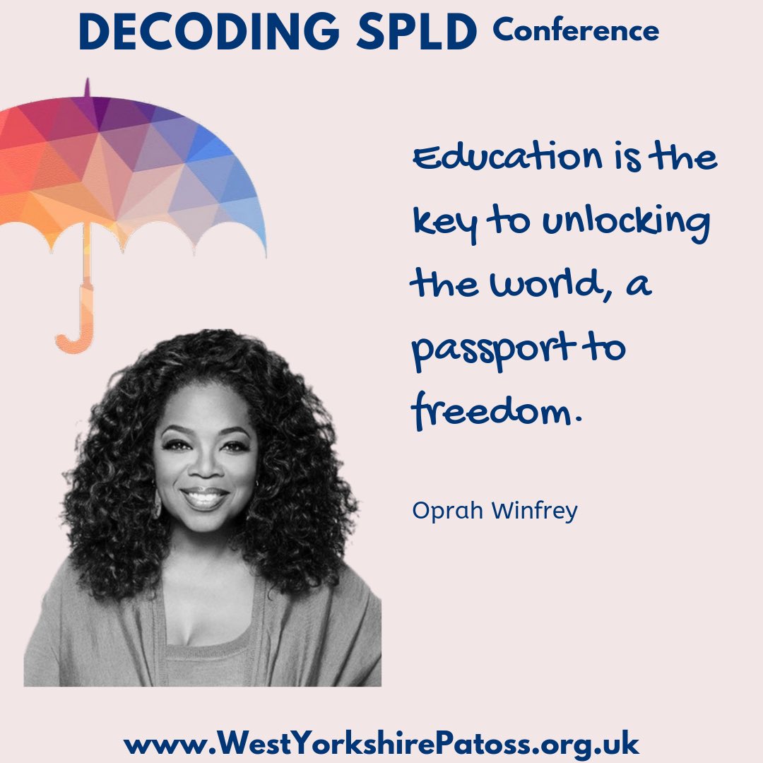 Dyslexia Awareness Week. Oprah is one of the most successful females on the planet, despite the odds. Education is the key. #education #opportunity #firstblackfemalebillionaire #oprah #dyslexiaawarenessweek #daw #DecodingSpLD #conference #teacher #senco #dyslexia #spld