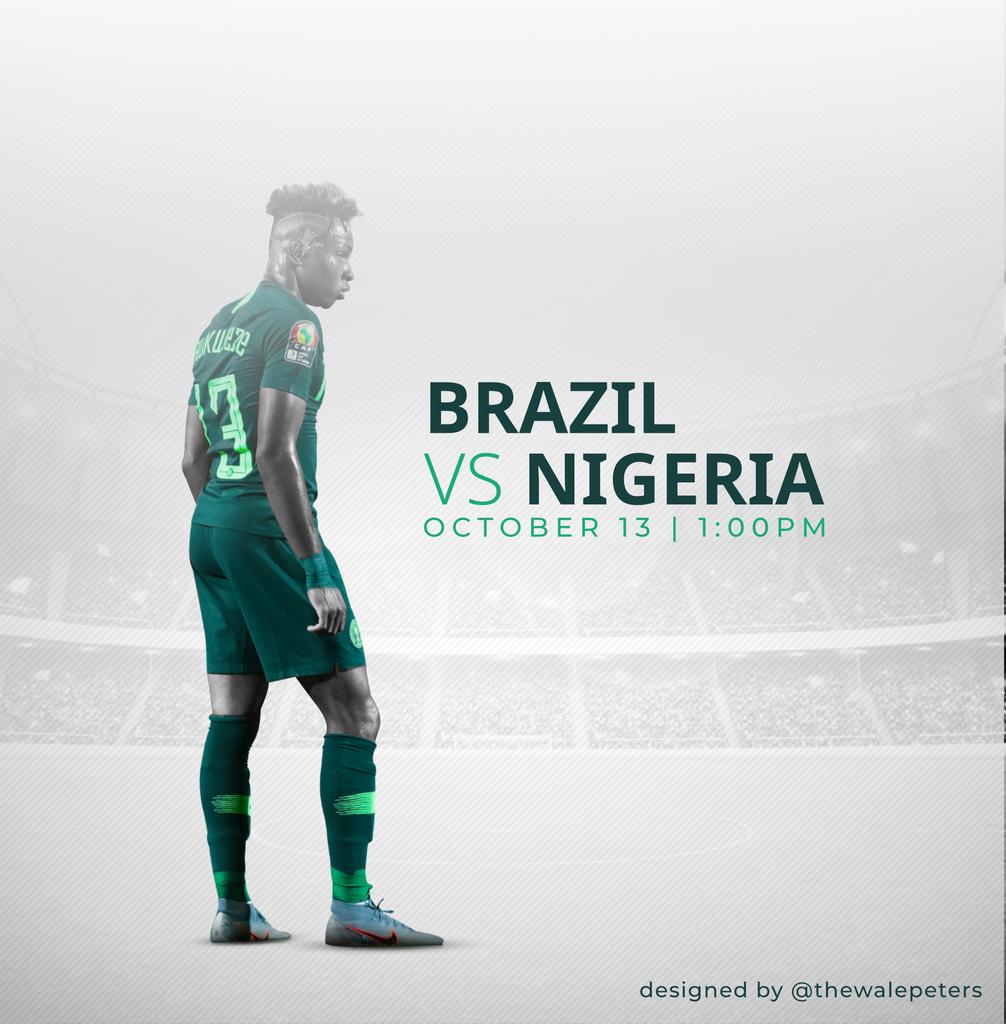 Designed a matchday gfx for our friendly match against Brazil tomorrow.

The one on the left is Photoshop
The one on the right is Affinity Photo

Can you spot the differences? 
#graphicdesigner