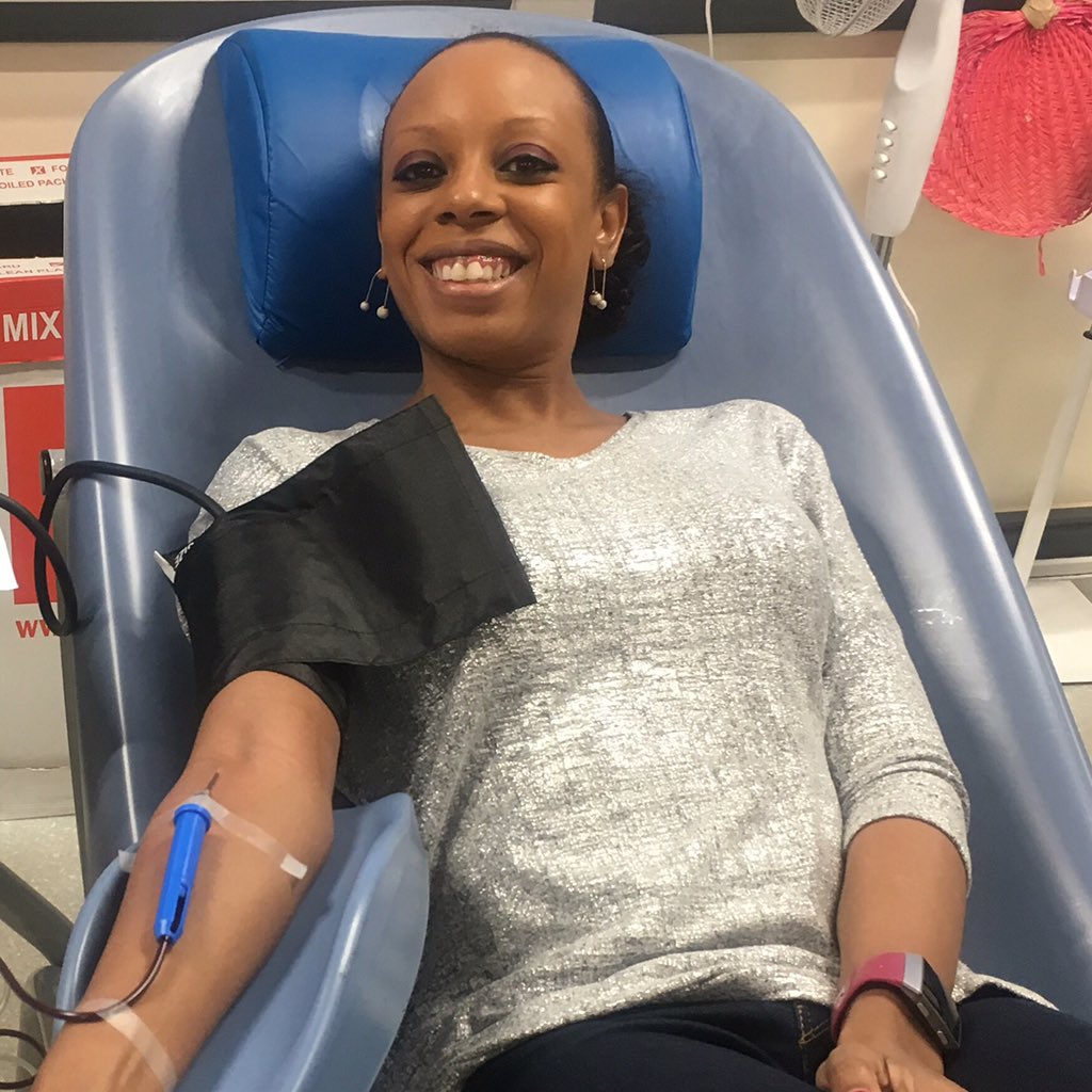 tanyajustine's tweet photo. My last @GiveBloodNHS donation for 2019 literally in the bag! Was super excited today as I was giving blood during #BlackHistoryMonth More black donors are need, 40,000 to be precise! One more just joined the ranks and signed up today, my Mum! So proud of her. https://t.co/f8fTB47BVX