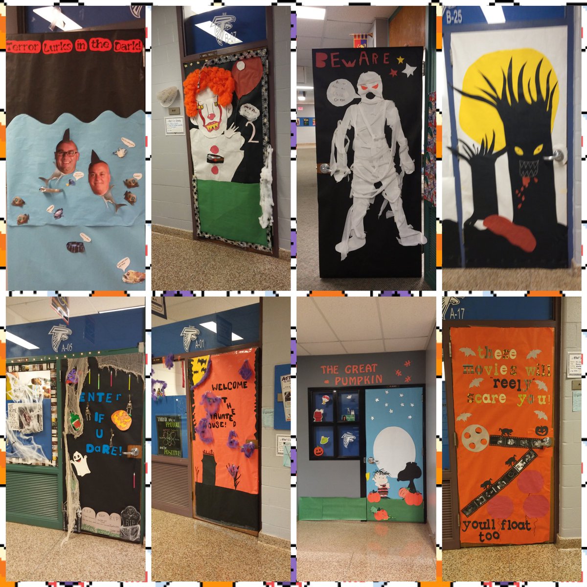 CCMS_PSP's tweet photo. I enjoyed looking at all the doors who particpated in our door decorating contest. So many great ideas. Can't wait to see which homeroom wins! #FalconPride #CCMSdoesthefunstuff https://t.co/I316ifWeNK