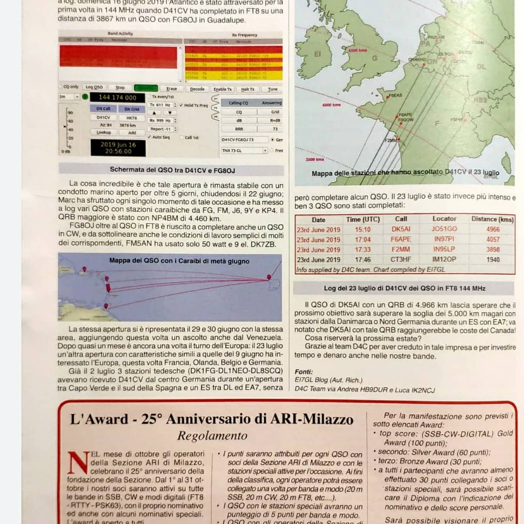 hb9dur's tweet photo. Saluti dal metà italiano 😄
#d4z #d41cv @d4c #vhf #transatlantic
Radio rivista ottobre 2019
@D4C_team https://t.co/56ZtCggNOk