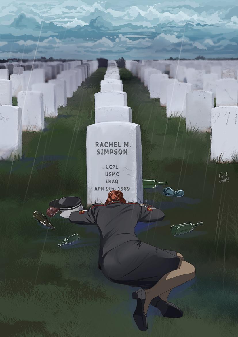 RAGS_Comix's tweet photo. So, while I'll up let's talk Issue 5's cover and why its so powerful.
1) If you're a veteran, you probably have seen this image to the right before. Part of a series of images that parallel "just girl things." https://t.co/uLdGV7yjOH