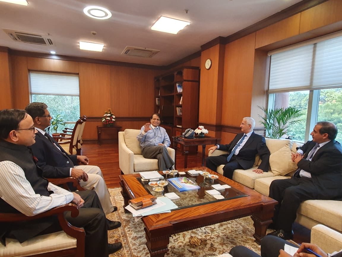 sureshpprabhu's tweet photo. Welcomed ⁦H.E. Mr Fahad Almubarak, Saudi Arabia's Sherpa to https://t.co/mc10huppQ8 #Saudi_Arabia  will host next presidency #G20 he is on global tour to meet all #Sherpas.His 1st stop is India.Thx to close bond btw 2countries &amp;leaders.⁦@narendramodi⁩ and HH Crown Prince https://t.co/CZRMVFOAXW