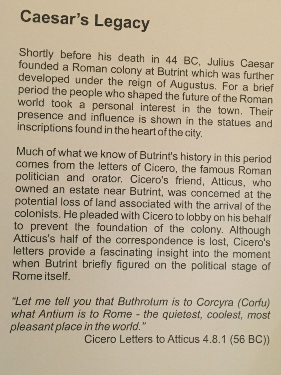 Sarah404BC's tweet photo. #Cicero ”Let me tell you that #Buthrotum is to #Corcyra what #Antium is to #Rome - the quietest, coolest, most pleasant place in the world” 

Letters to Atticus 4.8.1 (58BC) https://t.co/KNfItMnDn9