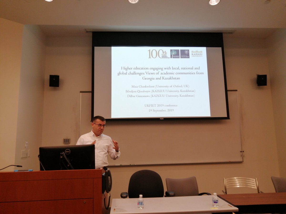 DrEmmaHW's tweet photo. And now @IkboljonQ is presenting results of a comparative study asking academics in #Georgia and #Kazakhstan about the role of #higher in addressing national &amp; global challenges #cess2019 https://t.co/aPhueTY9g6