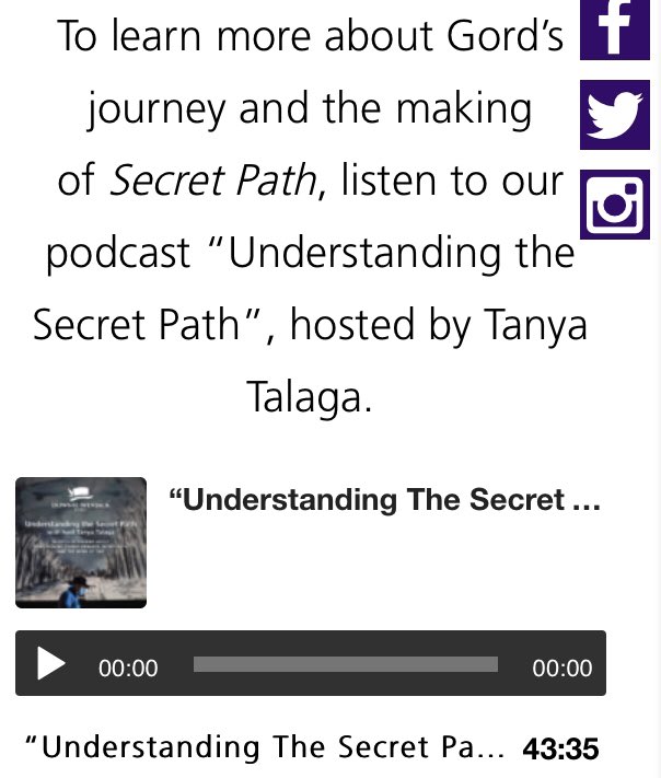 Listen to the podcast, “Understanding the Secret Path”, hosted by Tanya Talaga. #secretpath downiewenjack.ca/wp-content/upl…