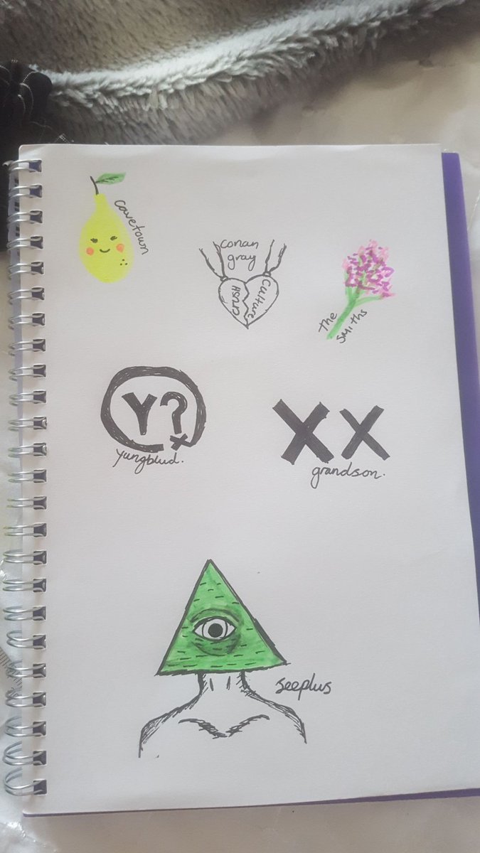 chels_clarkson's tweet photo. The back  of my planner has become a band page.  These are some my fave bands/ artists rn. https://t.co/ok8V0k9hWp