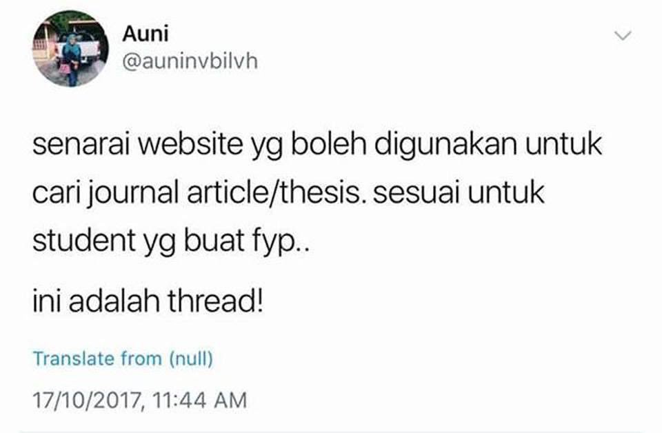 aaizatnizam's tweet photo. Khas untuk student yg masih tercari2 mana sumber nak cari journal article/thesis. 👍👍👍

Kredit: Auni https://t.co/z5mYejoG9X