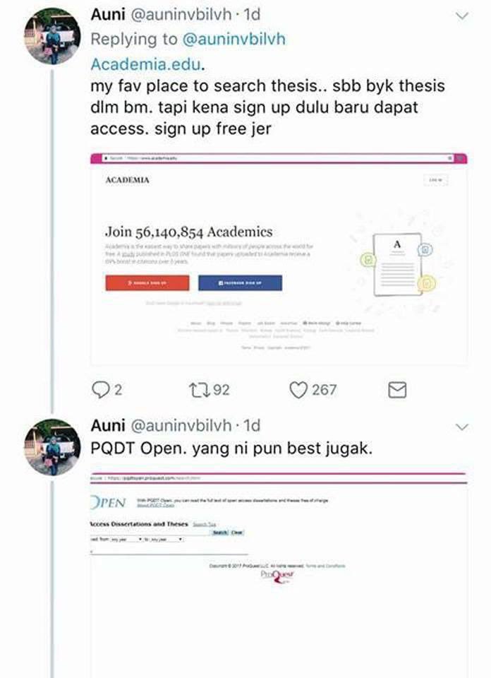 aaizatnizam's tweet photo. Khas untuk student yg masih tercari2 mana sumber nak cari journal article/thesis. 👍👍👍

Kredit: Auni https://t.co/z5mYejoG9X