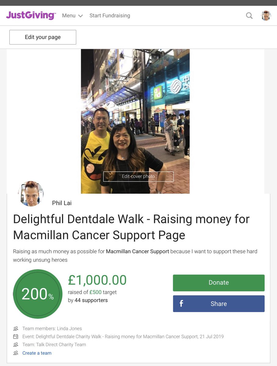 Just a small update to let you know that I've finally reached the magical £1k raised for <a href="/macmillancancer/">Macmillan Cancer Support</a>! The Dentdale charity walk &amp; all those <a href="/O2/">O2</a> Guru interactions has all been worth it. Thank you to all those that have supported me. You've made me very happy! #Retweet please