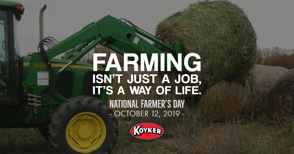 koykermfg's tweet photo. Today is National Farmer's Day, a day to honor hard-working farmers. Thank you to all the farmers, and their families, for working tirelessly in acres, not in hours. #ThankAFarmer #NationalFarmersDay #KoykerMfg https://t.co/hqvHJ3YGh9