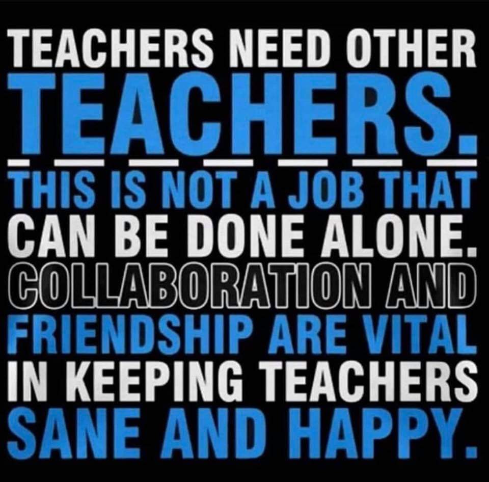 This was never more true for me than yesterday. I was in need and my friends got me through. Thank you @kellilynnhere <a href="/SherriffPTE/">Chris Sherriff</a> <a href="/BRWOODSON/">B WOODSON</a> and Ms. Carter. And thank you @tharris278 for being the supportive principal that you are.