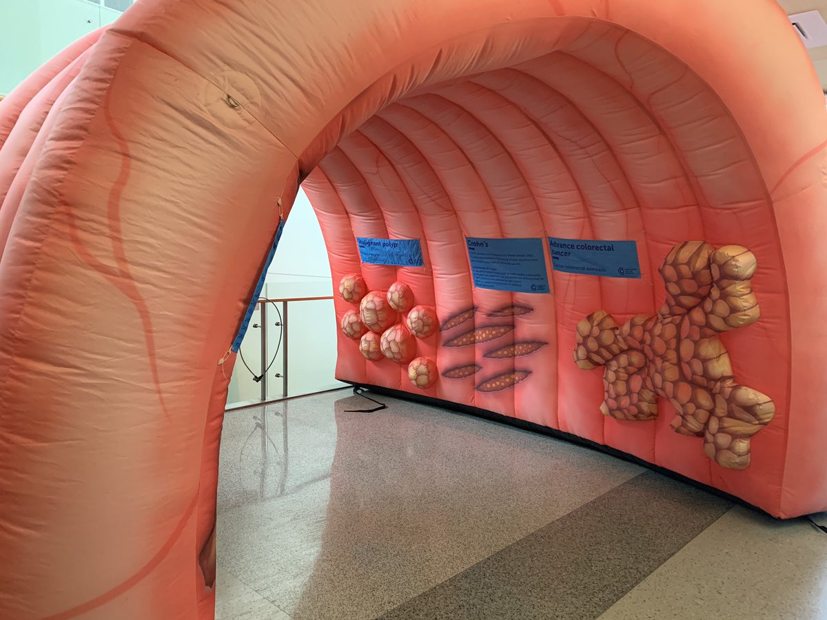 The #SeeTestTreat health fair is underway as women wait for their same-day results. Highlights include the inflatable colon!

 #pathologists @pathologists