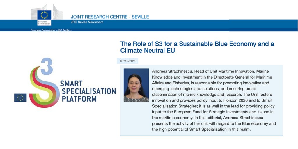 stracma's tweet photo. The #EUGreenDeal emphasis on #ocean & #seas contribution to achieve the #CleanEnergyEU, #ClimateNeutralEU & #CleanPlanetForAll ambitions. Know more on the key role of #CohesionPolicy & #SmartSpecialisation in my article for @EU_ScienceHub πhttps://t.co/xFSB2AbdDL πͺπΊ#BlueEconomy https://t.co/uqkOLNrSDR
